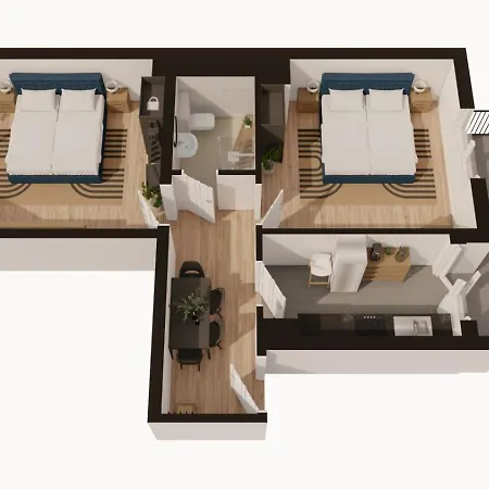 Zentral & Komfortabel: 2 Schlafzimmer, Free Wifi *